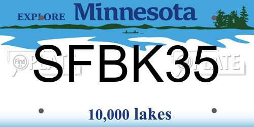 SFBK35 Minnesota License Plate