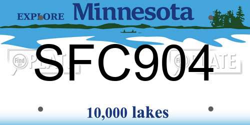 SFC904 Minnesota License Plate