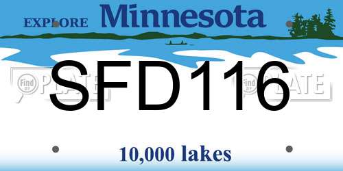 SFD116 Minnesota License Plate