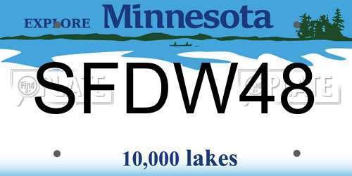 SFDW48 Minnesota License Plate