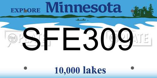 SFE309 Minnesota License Plate