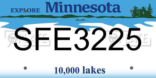 SFE3225 Minnesota License Plate