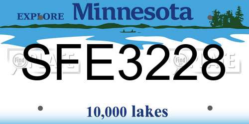 SFE3228 Minnesota License Plate