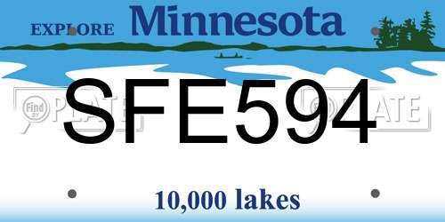 SFE594 Minnesota License Plate
