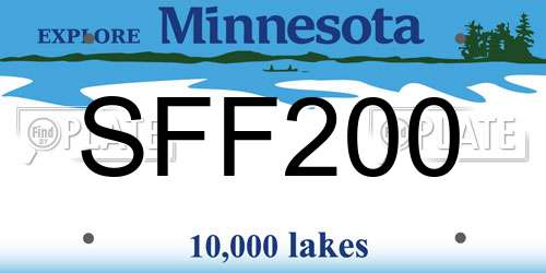 SFF200 Minnesota License Plate