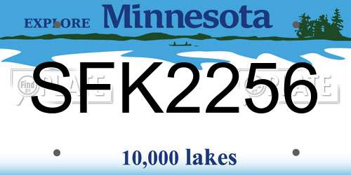 SFK2256 Minnesota License Plate