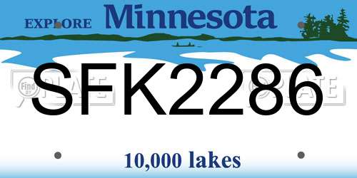 SFK2286 Minnesota License Plate