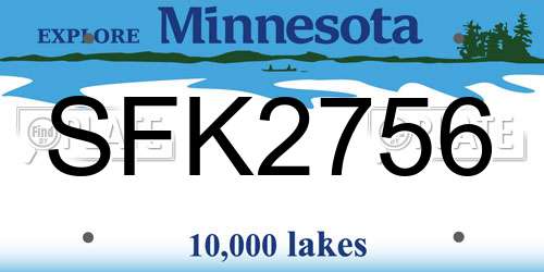 SFK2756 Minnesota License Plate