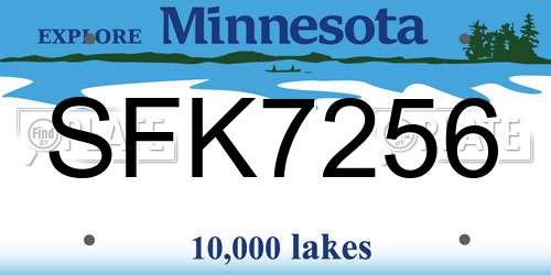 SFK7256 Minnesota License Plate