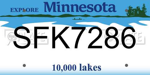 SFK7286 Minnesota License Plate