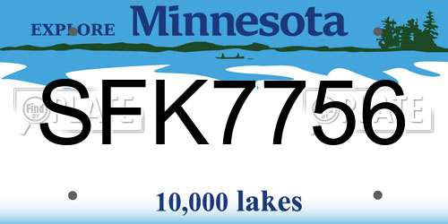 SFK7756 Minnesota License Plate