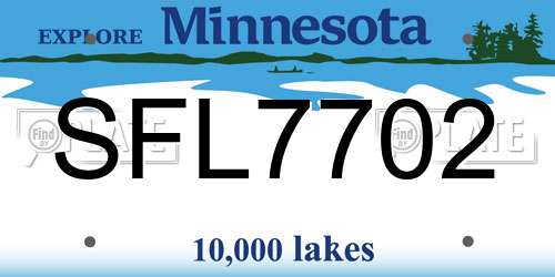 SFL7702 Minnesota License Plate