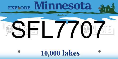 SFL7707 Minnesota License Plate