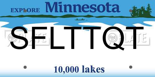 SFLTTQT Minnesota License Plate