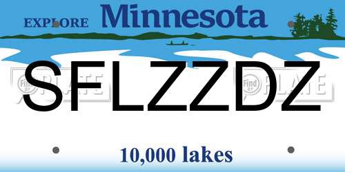 SFLZZDZ Minnesota License Plate