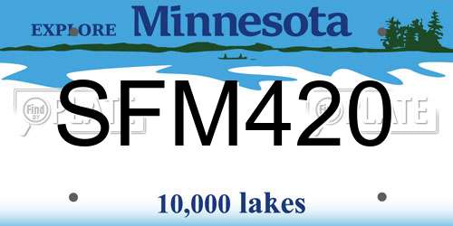 SFM420 Minnesota License Plate