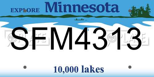 SFM4313 Minnesota License Plate