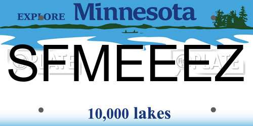 SFMEEEZ Minnesota License Plate