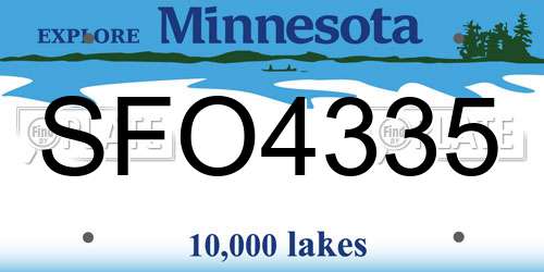 SFO4335 Minnesota License Plate