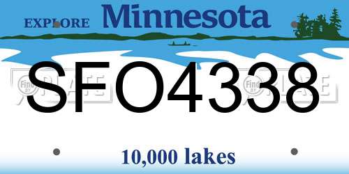 SFO4338 Minnesota License Plate