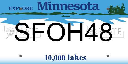 SFOH48 Minnesota License Plate