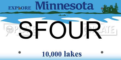 SFOUR Minnesota License Plate