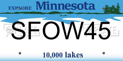 SFOW45 Minnesota License Plate