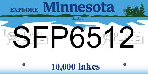 SFP6512 Minnesota License Plate