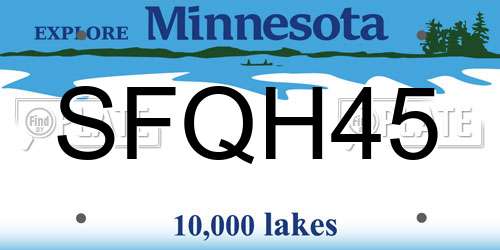 SFQH45 Minnesota License Plate