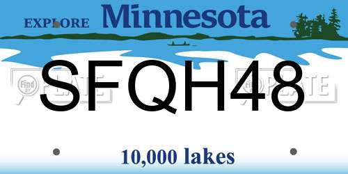 SFQH48 Minnesota License Plate
