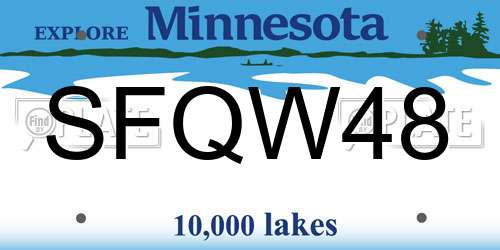 SFQW48 Minnesota License Plate