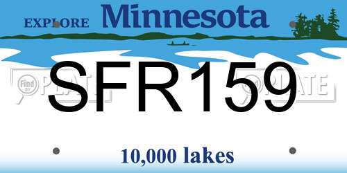 SFR159 Minnesota License Plate