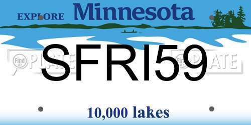SFRI59 Minnesota License Plate