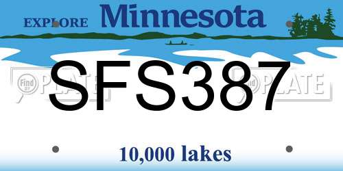SFS387 Minnesota License Plate