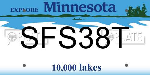 SFS38T Minnesota License Plate