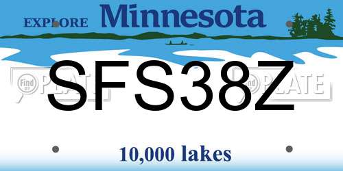 SFS38Z Minnesota License Plate