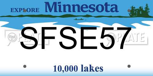 SFSE57 Minnesota License Plate