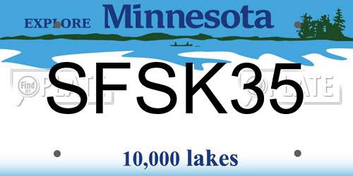 SFSK35 Minnesota License Plate