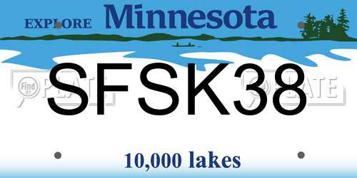 SFSK38 Minnesota License Plate