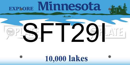 SFT29I Minnesota License Plate