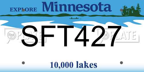 SFT427 Minnesota License Plate