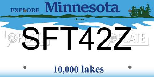 SFT42Z Minnesota License Plate