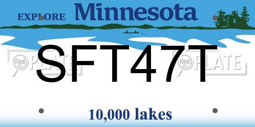 SFT47T Minnesota License Plate