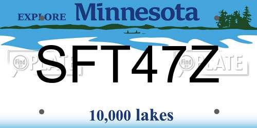 SFT47Z Minnesota License Plate
