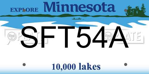SFT54A Minnesota License Plate