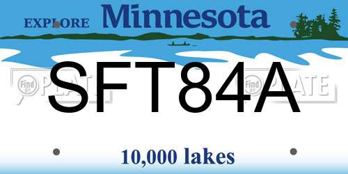 SFT84A Minnesota License Plate
