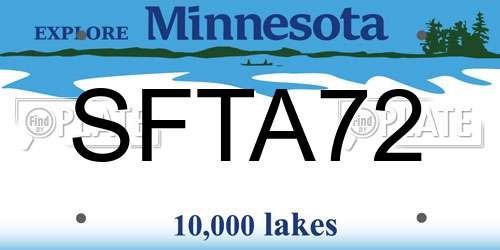 SFTA72 Minnesota License Plate