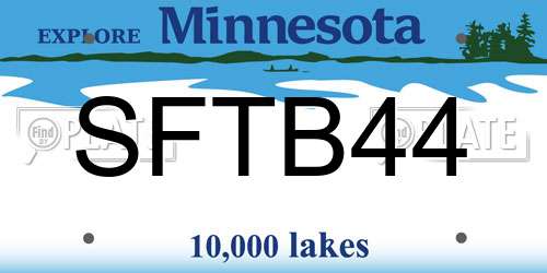 SFTB44 Minnesota License Plate