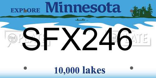 SFX246 Minnesota License Plate