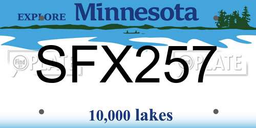 SFX257 Minnesota License Plate